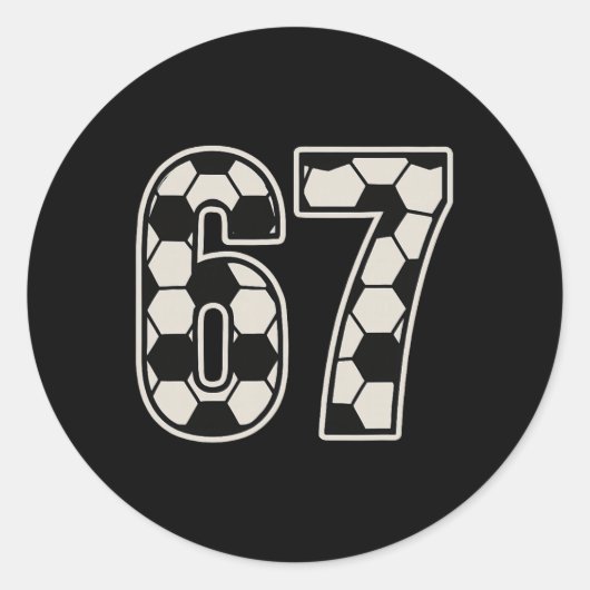 67 サッカー シックス セブン 6 7 ミーム 67 _1 ラウンドシール (正面)