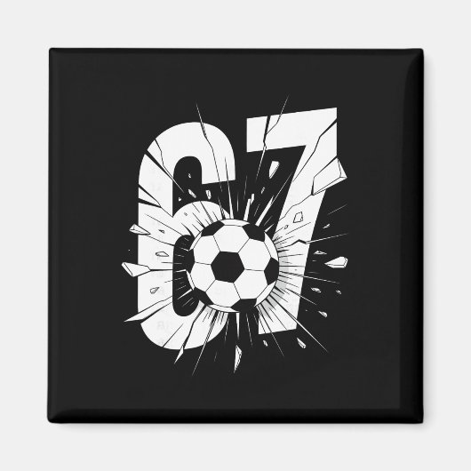 67 サッカー シックス セブン 6 7 ミーム 67 _2 マグネット (正面)