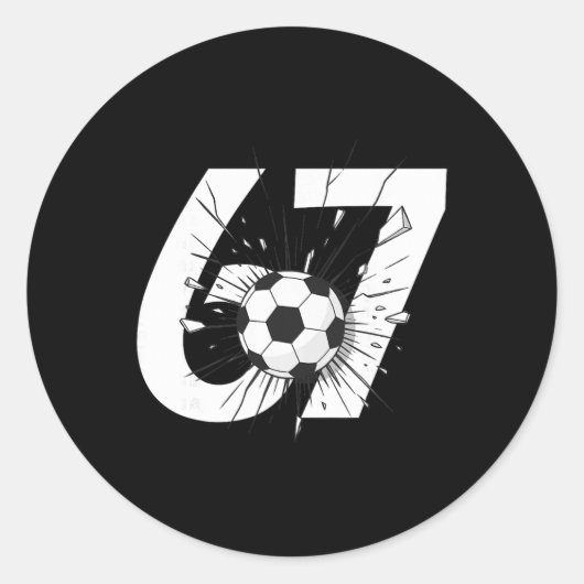 67 サッカー シックス セブン 6 7 ミーム 67 _3 ラウンドシール (正面)