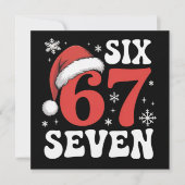 67 サンタ帽子 クリスマス シックス セブン 面白いフレーズ (正面)