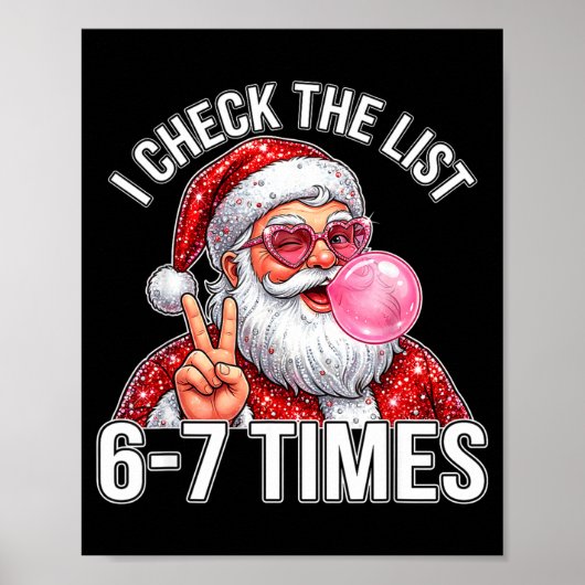 67 シックス セブン おもしろクリスマス 6 7 サンタ メンズ ポスター (正面)