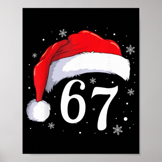 67 シックス セブン サンタ クリスマス 6 7 男子 おもしろ メンズ ポスター (正面)