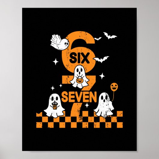 67 シックス セブン ミーム 6 7 カップル おそろい ハロウィン コーデ ポスター (正面)