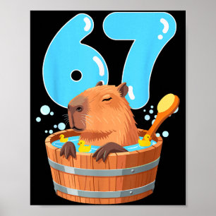 67 シックス セブン 6-7 カピバラ おもしろ ティーン キッズ カピバラ ポスター