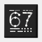 67 シャツ、モールス信号 67 キッドの面白画像 六七 グラフィック マグネット (正面)