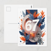 67 スケルトンの手 ハロウィン ポストカード (正面/裏面)