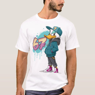 67 ストリートダック - 都市風カートゥーン スタイル Tシャツ