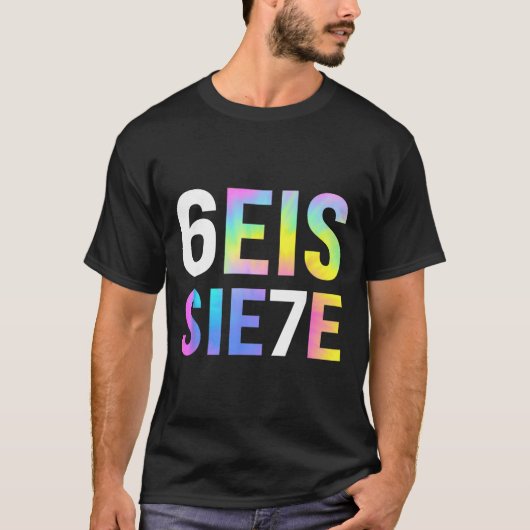 67 スペイン ミーム セイス シエテ 楽しい スペイン語 Tシャツ (正面)