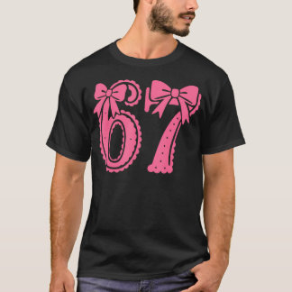 67 ナンバーシックスセブン アルファスラング コケットボウ ピンク Tシャツ