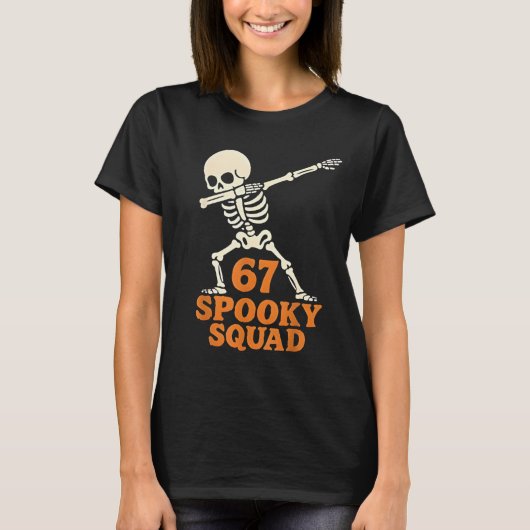 67 ハロウィン ミーム 6 7 数字 シックス セブン おもしろ キッズ Tシャツ (正面)