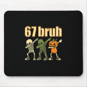 67 ハロウィン Bruh おもしろい Brainrot ミーム 6 7 ボー マウスパッド
