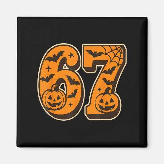 67 ハロウィン Six Seven Brainrot ミーム 少年 楽しい マグネット (正面)