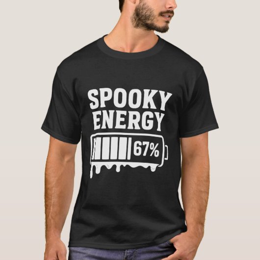 67 ハロウィーン スプーキー エナジー 脳みそ回転 ミーム シックス セブン Tシャツ (正面)