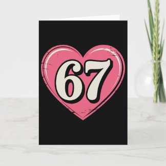 67 バレンタインデーTシャツ 6 7 ミーム 面白い 67 ハート カード