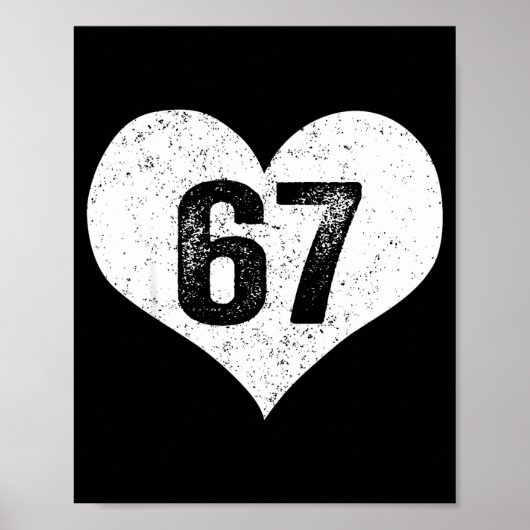 67 バレンタイン おもしろ 6 7 ミーム Gen Alpha スラング ポスター (正面)
