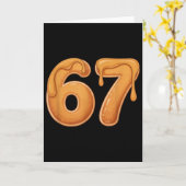 67 パンケーキ ミーム 面白い 六 七 スラング カード (黄色い花)