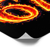 67 ファイアー 6 7 ミーム 炎 スラング 数字 笑える ポスター (角)