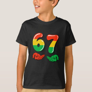 67 ブラックヒストリーマンス・ジョーク Six Seven メーム・ブルー A Tシャツ