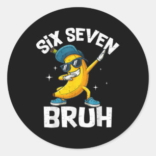 67 ブルーダビングバナナSix Seven Meme 6 7 バナナ ラウンドシール