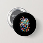 67 ブルーバニー Six Seven ミーム 笑える イースター ダブ 缶バッジ (正面&裏面)
