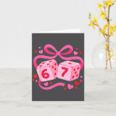 67 プレッピー バレンタイン 6 7 ダイス ラバー メンズ W カード (黄色い花)