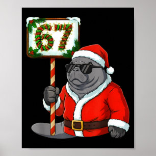 67 マナティー クリスマス シックス セブン ミーム 脳ロト マナティー ポスター