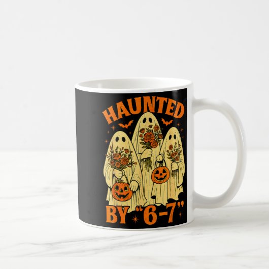 67 ミーム おしゃれ ゴースト ハロウィン 面白い 6 7 世代 コーヒーマグカップ (右)