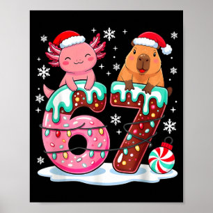 67 ミーム かわいい ウーパールーパー カピバラ クリスマス アイス クリーム ポスター