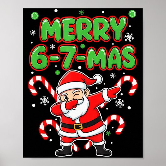 67 ミーム アルファ世代 スラング メリー 6-7 月 サンタ クリスト ポスター (正面)