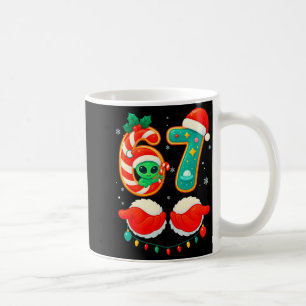 67 ミーム クリスマス おもしろ エイリアン サンタ 数字デザイン Xmas コーヒーマグカップ