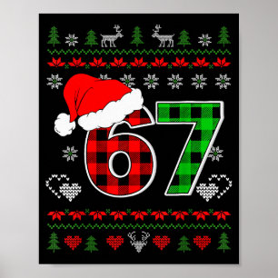 67 ミーム クリスマス シックス セブン Xmas ださい セーター メンズ ポスター