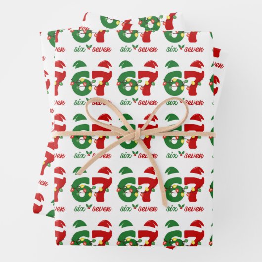 67 ミーム シックス セブン ジェンアルファ クリスマス ラッピングペーパーシート (インサイチュ)