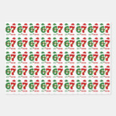 67 ミーム シックス セブン ジェンアルファ クリスマス ラッピングペーパーシート (正面)