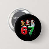 67 ミーム シックス セブン ダビング サンタ 6 7 楽しい クリスマス 缶バッジ (正面&裏面)