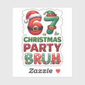67 ミーム シックス セブン ブルー 笑えるクリスマス 6 7 シール (シート)