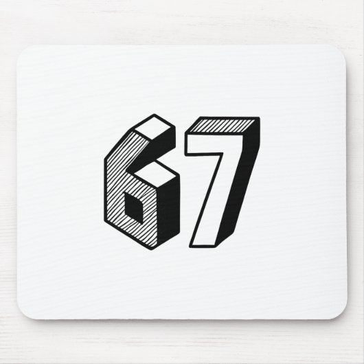 67 ミーム シックス セブン 6-7 笑える インターネットジョーク ウイルス性 趣味 マウスパッド (正面)