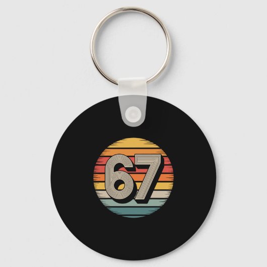 67 ミーム シックス セブン 6 7 Tシャツ ミーム おもしろい 数字 ヴィンテージ キーホルダー (正面)