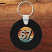 67 ミーム シックス セブン 6 7 Tシャツ ミーム おもしろい 数字 ヴィンテージ キーホルダー (正面)