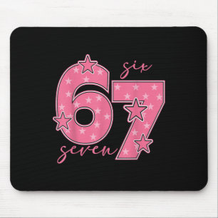 67 ミーム シックス セブン Gen Alpha スラング かわいい ピンク 6 7 ギ マウスパッド