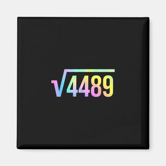 67 ミーム スラング タイダイ 楽しい平方根 4489 数学 マグネット (正面)
