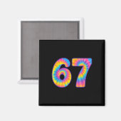 67 ミーム タイダイ レトロ 6 7  マグネット (正面/裏面)