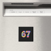 67 ミーム タイダイ レトロ 6 7  マグネット (インサイチュ (食洗機))