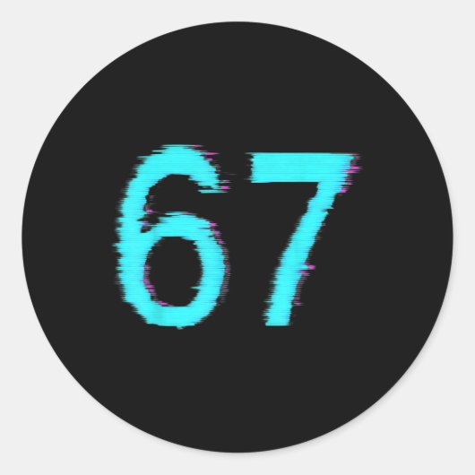 67 ミーム トレンド Gen Z アルファ世代 数字 6 7 ラウンドシール (正面)