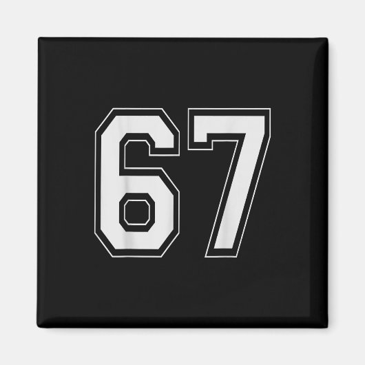 67 ミーム ナンバー シックス セブン Gen Alpha スラング 6 7 マグネット (正面)
