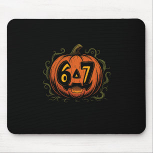67 ミーム ハロウィン パンプキン - Six Seven Gen Alpha Z マウスパッド