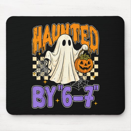 67 ミーム ハロウィン 幽霊とカボチャのお化け マウスパッド (正面)
