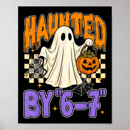 67 ミーム ハロウィン 幽霊 - おもしろい幽霊とカボチャ ポスター (正面)