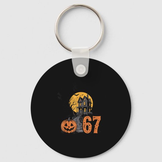 67 ミーム ハロウィン 幽霊 スプーキー - Six Seven 世代A キーホルダー (正面)