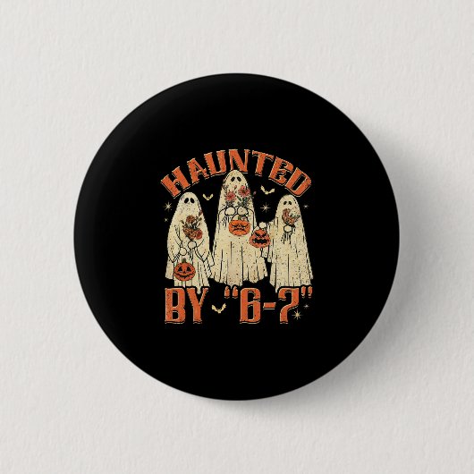 67 ミーム ハロウィン 幽霊 缶バッジ (正面)