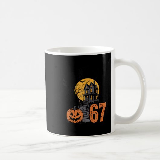67 ミーム ハロウィン 幽霊 Soky - 六七 原人 コーヒーマグカップ (右)